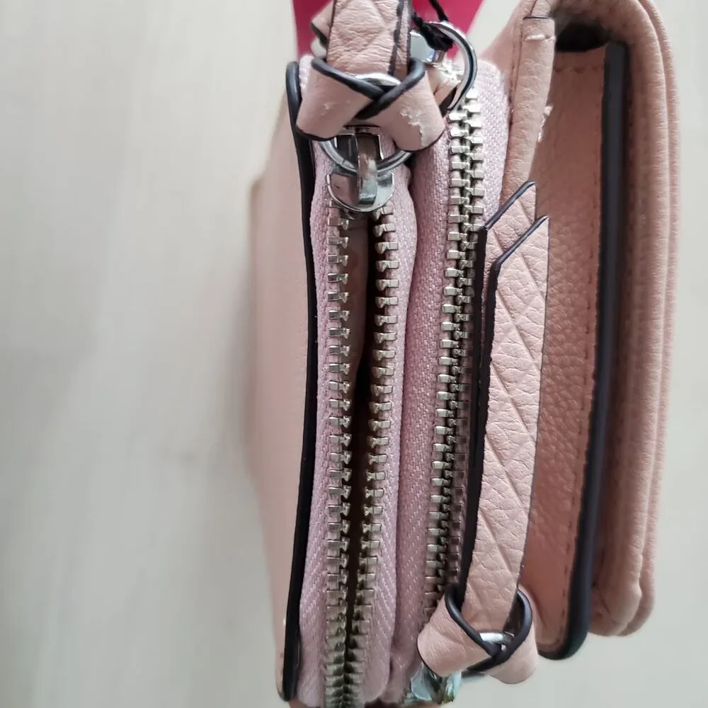 Vera Bradley Leather RFID 3-in-1 Crossbody in Pink Sand New with Tags - Picture 3 of 7